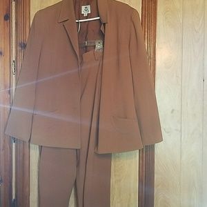 Caramel brown suit pants set